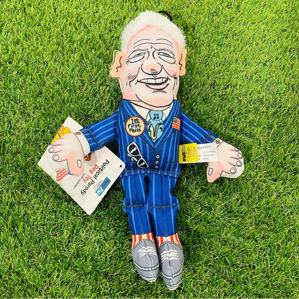 Blue Striped Political Figure Plush Toy
